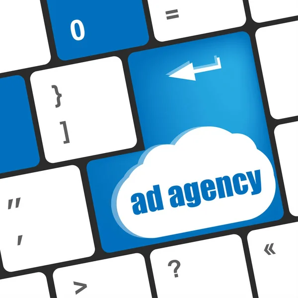 Advertising Concept Computer Keyboard Word Agency — Stock Photo, Image