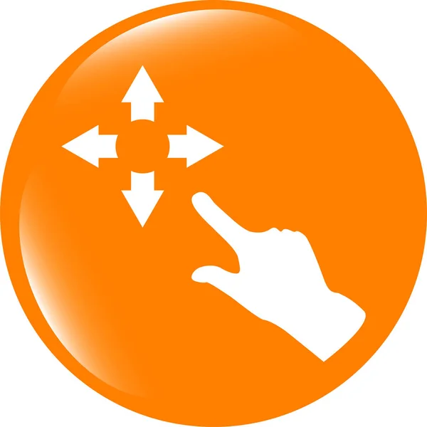 Pełnoekranowy Podpis Ikona Ludzie Ręka Symbol Strzałek Ikona Aplikacji — Zdjęcie stockowe