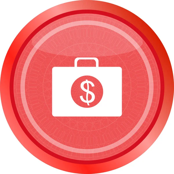 Dollar Glossy Icon White Background — Stock Photo, Image