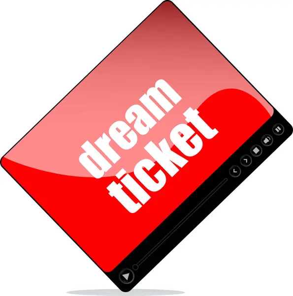 Video Media Player Web Dream Tickets Words — Stock Photo, Image