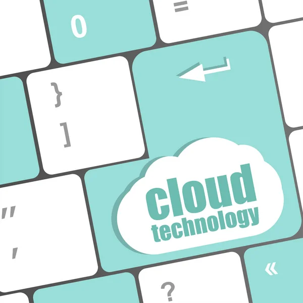 Sluit Aan Cloud Concept Knop Van Toetsenbord Sleutel Cloudtechnologie — Stockfoto