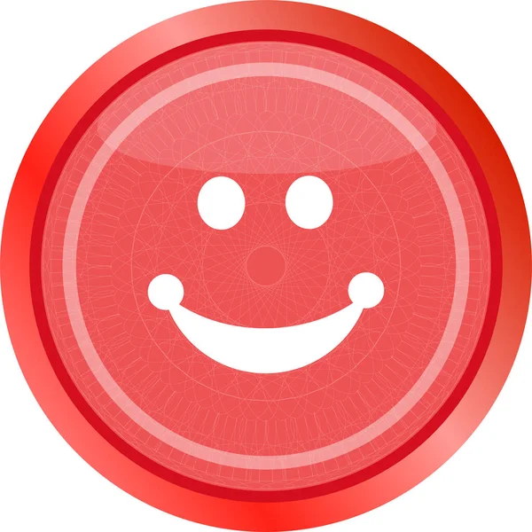Icono Sonrisa Botón Brillante Signo Estilo Plano Moda Aislado Sobre — Foto de Stock