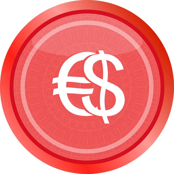 Button Money Sign Icon Isolated White — Stock Photo, Image