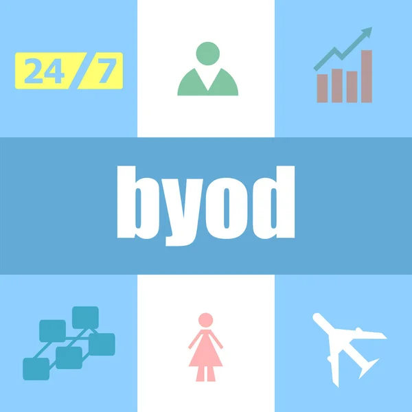 Byod Word Management Concept Can Used Workflow Layout Diagram Business — Stock Photo, Image