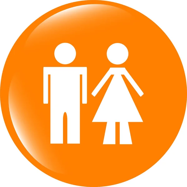 Pictogram Toilet Knop Man Vrouw Trendy Vlakke Stijl Bord Geïsoleerd — Stockfoto