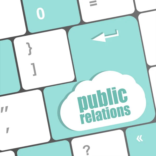 Advertising Concept Computer Keyboard Word Public Relations — Stock Photo, Image