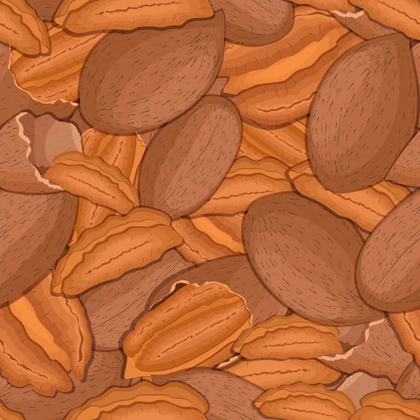 Vector sem costura padrão noz pecan . —  Vetores de Stock