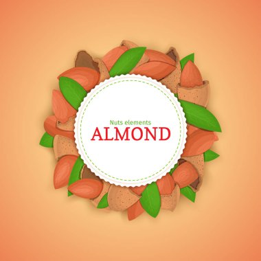 Badem somun oluşan yuvarlak renkli çerçeve.