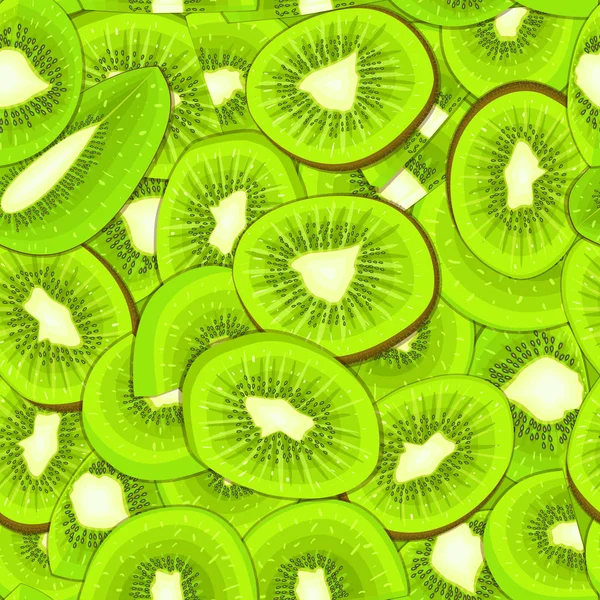 Rijpe sappige kiwi naadloze achtergrond. Vectorillustratie kaart. — Stockvector