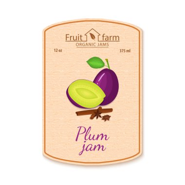 Baharat ile vektör Erik reçel etikel.