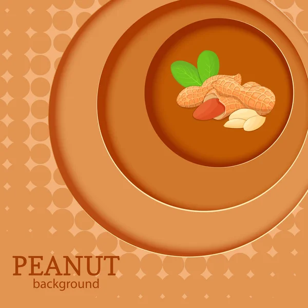 ピーナッツ ナット組成と互いの上に円でナッツの背景。ベクトル図. — ストックベクタ