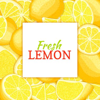 kare beyaz etiket narenciye leme arka plan üzerinde. Vektör kartı çizim.