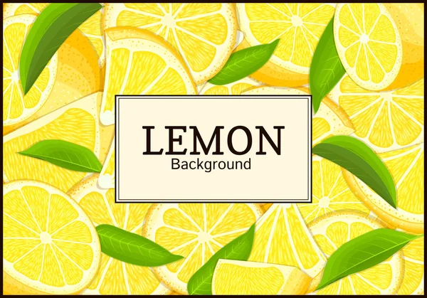 Прямоугольная этикетка на цитрусовом лимонном фоне. Векторная иллюстрация . — стоковый вектор