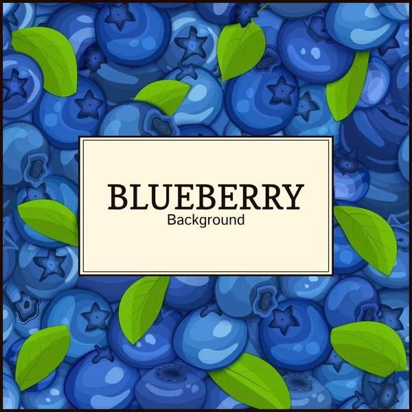Olgun yaban mersini berry üzerinde kare beyaz etiket ve arka plan bırakır. Vektör kartı çizim. Mavi bilberry beries taze ve sulu çerçeve tasarımı suyu kahvaltı çay detoks diyet ambalaj gıda için