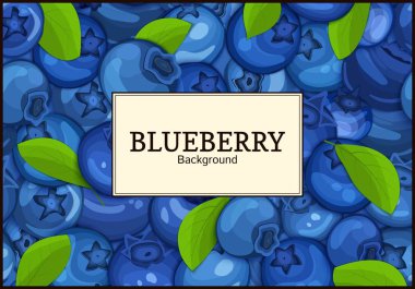 Olgun yaban mersini berry üzerinde dikdörtgen beyaz etiket ve arka plan bırakır. Vektör kartı çizim. Mavi bilberry beries taze ve sulu çerçeve tasarımı suyu kahvaltı çay detoks diyet ambalaj gıda için
