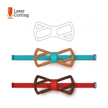 Lazer DIY için papyon şablon kesti. Papyon bir cnc Torna yapılmış ahşap, metal, plastik kesme vektör siluet. Şık bir aksesuar tasarımı fikir