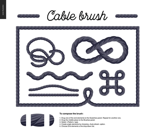 Cable cepillo conjunto — Archivo Imágenes Vectoriales