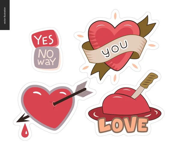 Набор современного логотипа любовных писем — стоковый вектор