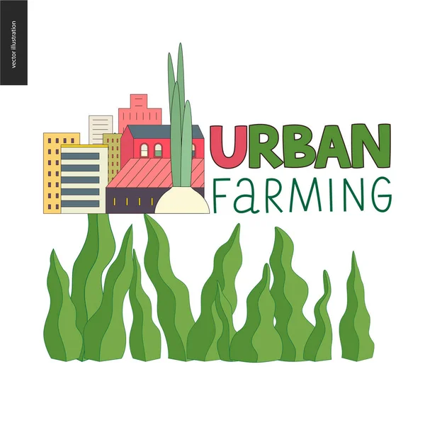 Urban farming and gardening logo — Stock Vector