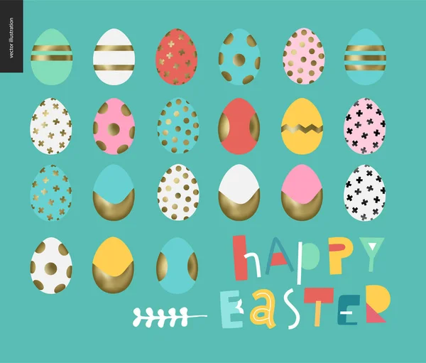 Set van beschilderde eieren — Stockvector