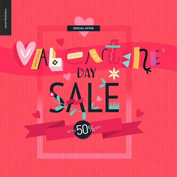 День Святого Валентина продаж плакат — стоковий вектор