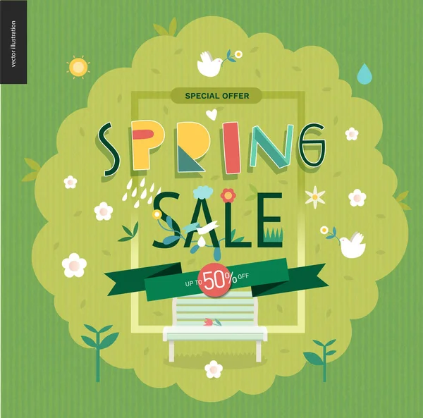 Cartel venta primavera — Vector de stock