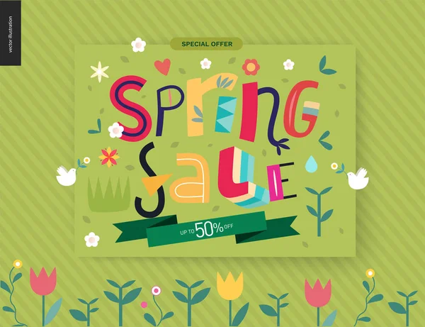 Cartel venta primavera — Archivo Imágenes Vectoriales