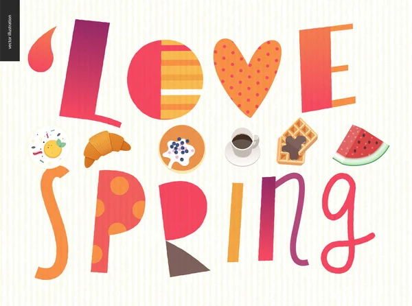 Любовь, весна, завтрак — стоковый вектор