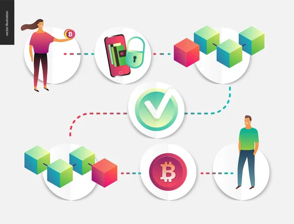 Blockchain concepto vector ilustración — Vector de stock