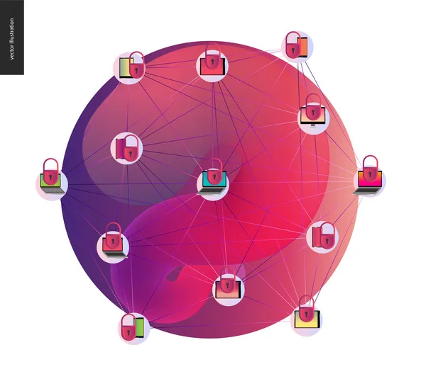 Blockchain concepto vector ilustración — Archivo Imágenes Vectoriales