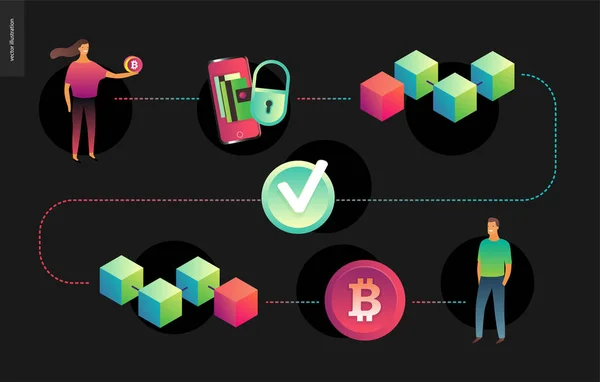 Blockchain conceito vetor ilustração —  Vetores de Stock