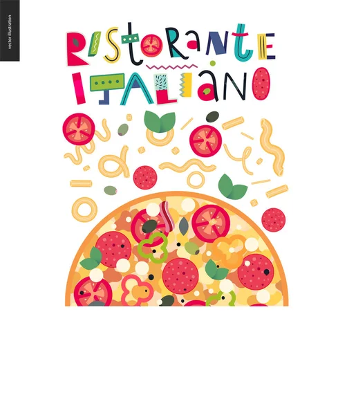 Conjunto restaurante italiano — Vector de stock