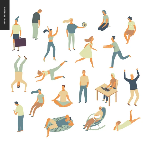 Set of vector illustrated people — Stock Illustration Set of vector illustrated people Royalty Free Stock Illustrations