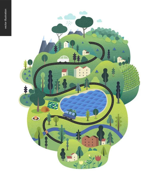 Büyülü yaz landcape