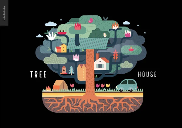 Tree house concept — Stock Vector