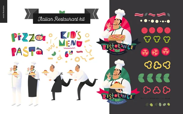 Italiaans restaurant set — Stockvector