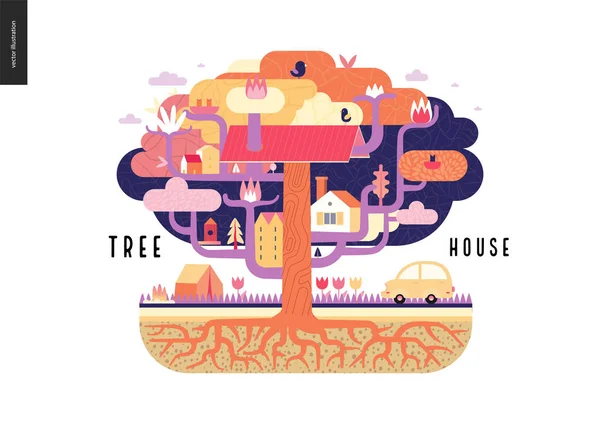 Concetto casa sull'albero — Vettoriale Stock