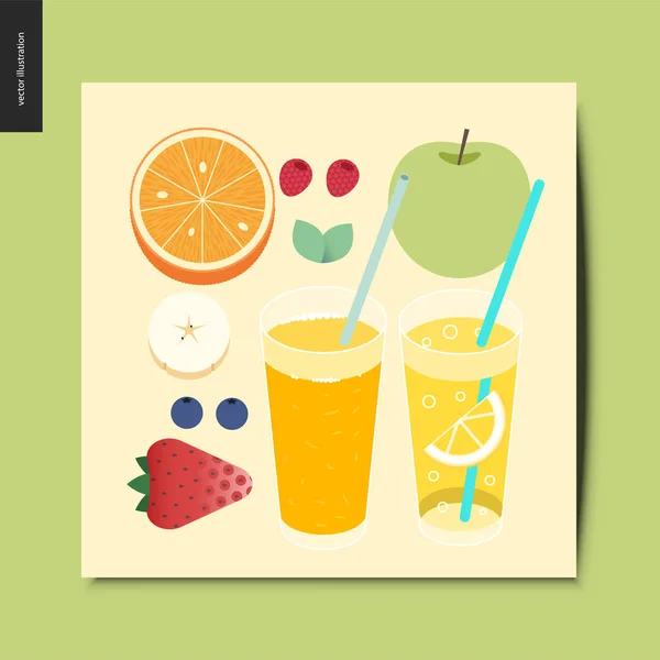 简单的东西-水果 — 图库矢量图片