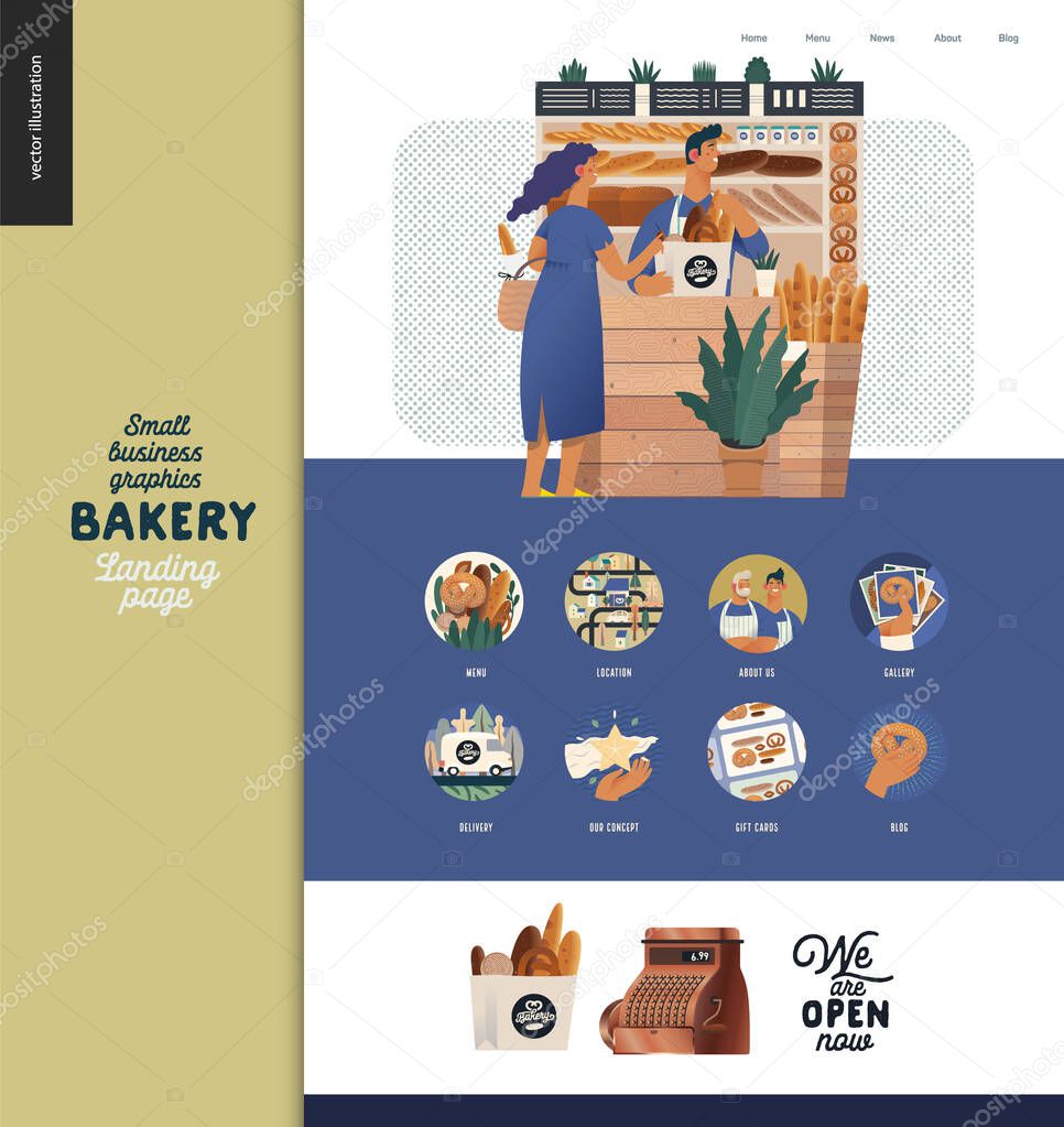 Bakery - small business graphics - landing page template