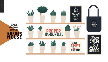Burger House - küçük işletme grafikleri - restoran elemanları
