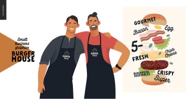 Hamburgerci - küçük işletme grafikleri - sahipleri