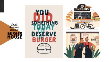 Burger House - küçük işletme grafikleri - set
