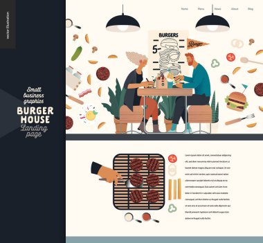 Burger House - küçük işletme grafikleri - iniş sayfası tasarım şablonu