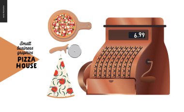 Pizza evi - küçük işletme grafikleri - yazar kasa