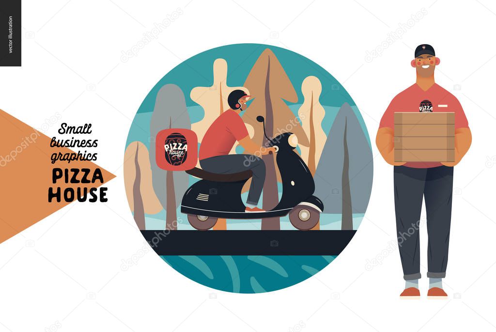 Pizza house - small business graphics - delivery icon