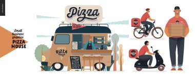 Pizza evi - küçük işletme grafikleri - teslimat