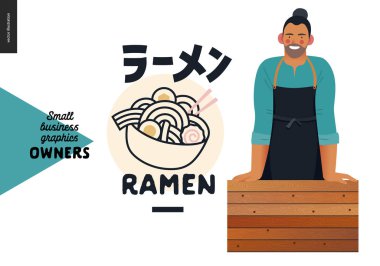 Sahipleri - küçük işletme grafikleri - ramen