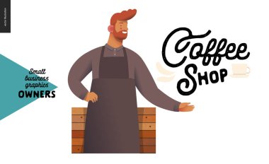 Sahipleri - küçük işletme grafikleri - kahve dükkanı