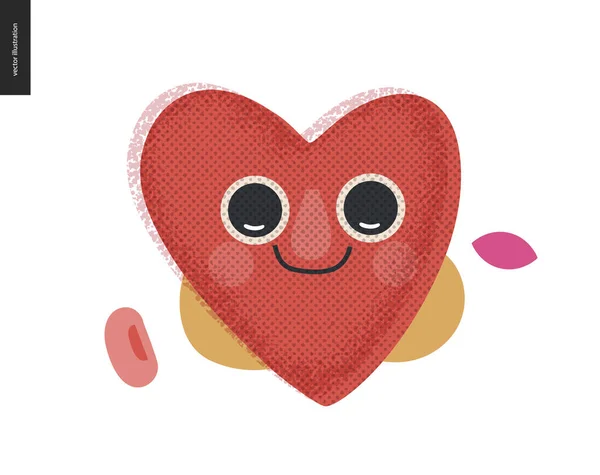 Šťastné srdce - Valentýnská grafika — Stockový vektor