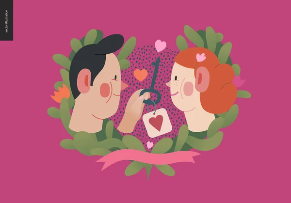 Ma clé de coeur - graphiques Valentine — Image vectorielle